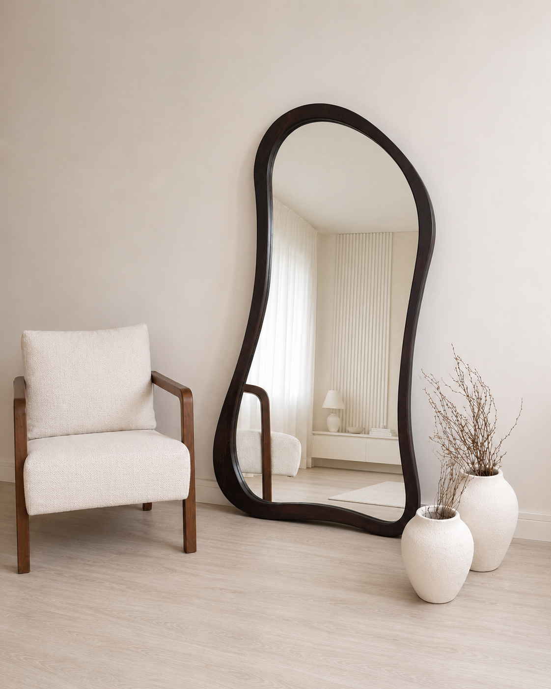 Westfield Willow – Organische Spiegel Espresso 200 cm | Staande Spiegel