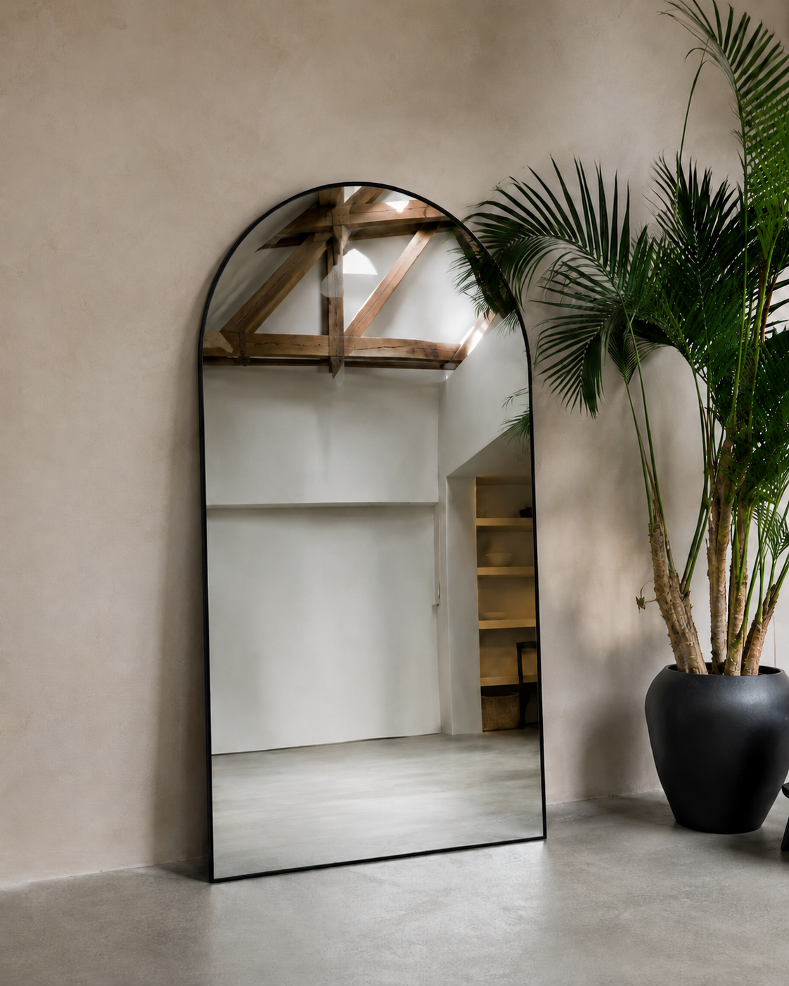 Westfield Hampton – Boogspiegel Zwart 200 cm | Staande Spiegel