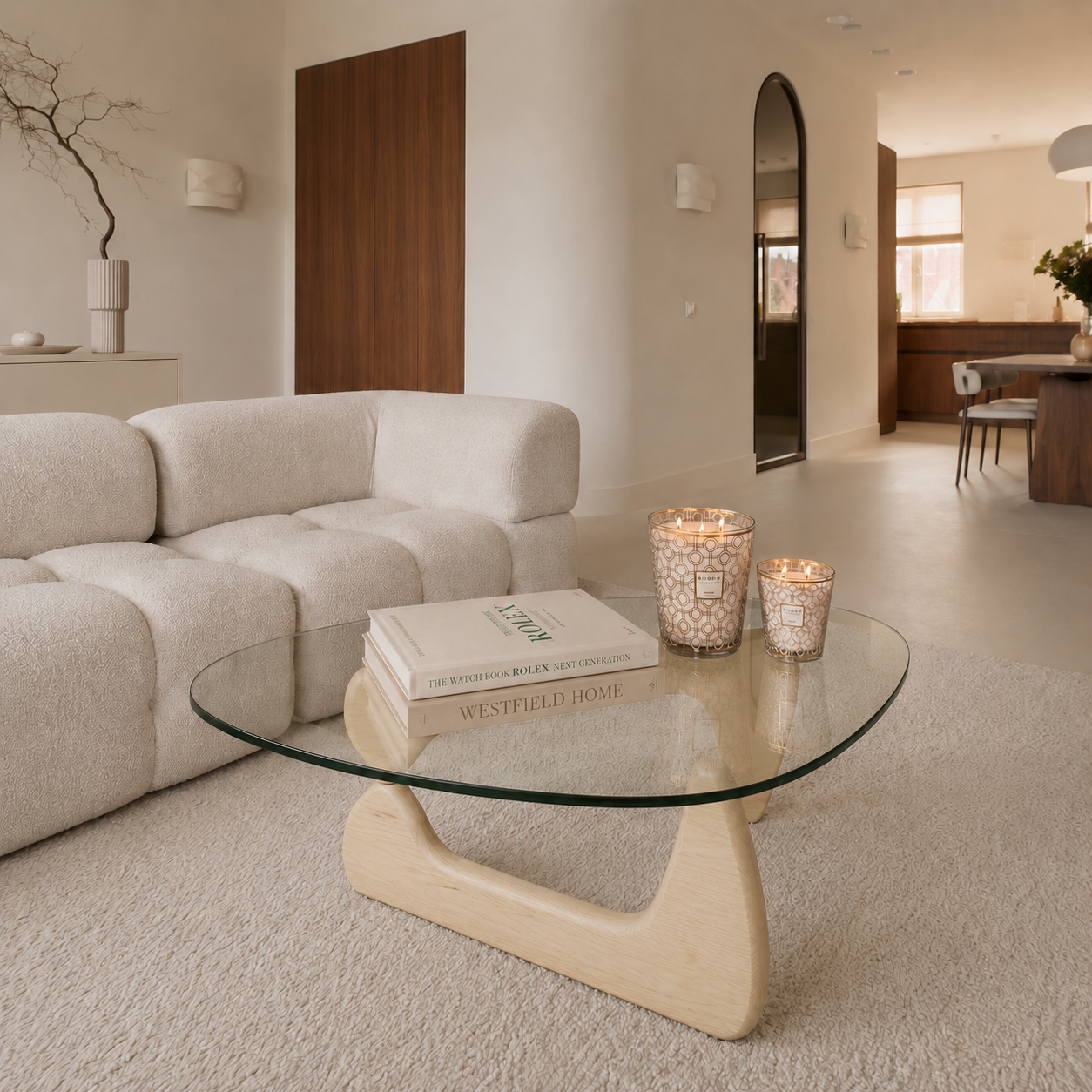 Westfield Nara – Organische Salontafel Naturel Eiken met Glazen Blad | Design Salontafel