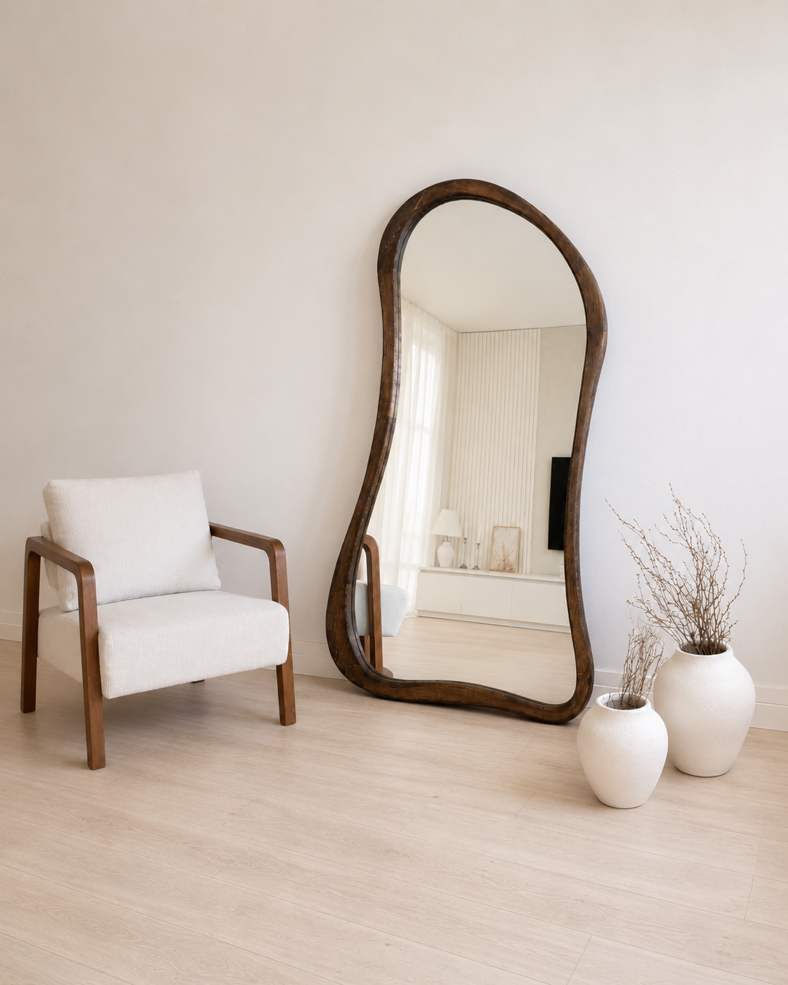 Westfield Willow – Organische Spiegel Walnoot 200 cm | Staande Spiegel