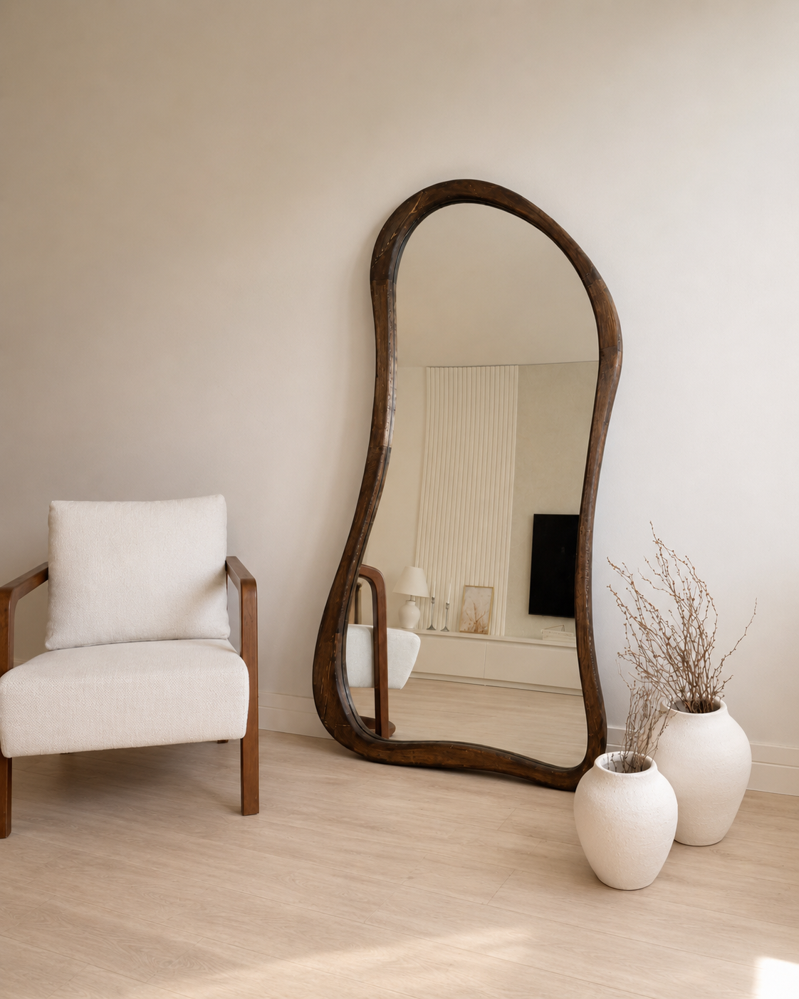 Westfield Willow – Organische Spiegel Walnoot 200 cm | Staande Spiegel